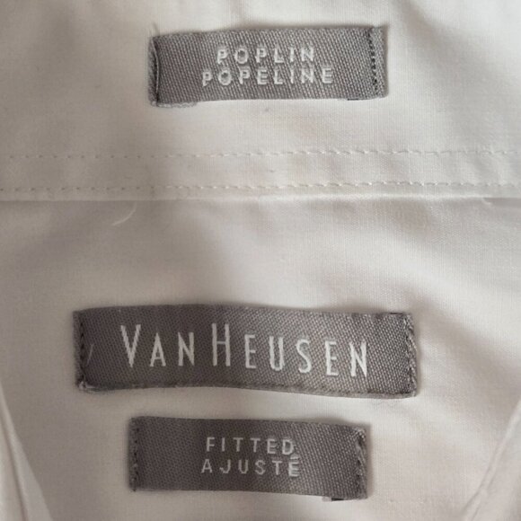 Van Heusen Long Sleeve Dress Poplin Shirt fitted white size 15 (32/33) - Picture 7 of 11